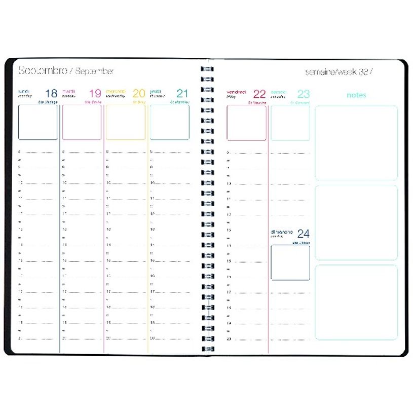 3664447130187-Agenda Primrose - 1 semaine sur 2 pages - 17 x 24,5 cm - prune - Oberthur-P_405120178_2-1