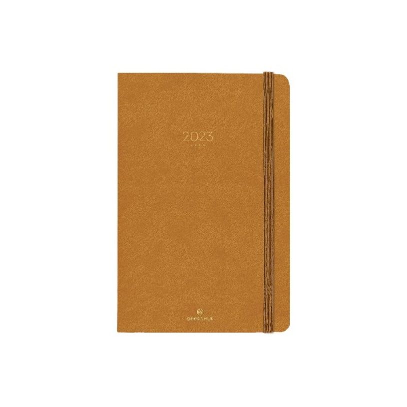 3664447128306-Agenda Eton - 1 semaine sur 2 pages - 13,4 x 21 cm - ocre - Oberthur-P_405120209_1-0