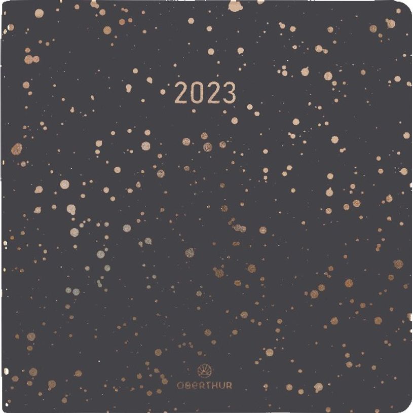 3664447126654-Agenda Céleste - 1 semaine sur 2 pages - 16,5 x 16,5 cm - anthracite - Oberthur-P_405120317_1-0