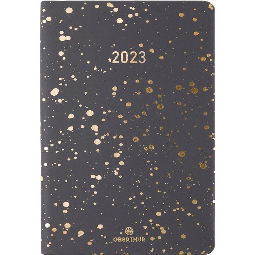 3664447126753-Agenda Céleste - 1 semaine sur 2 pages - 10 x 15 cm - anthracite - Oberthur-P_405120325_1-0