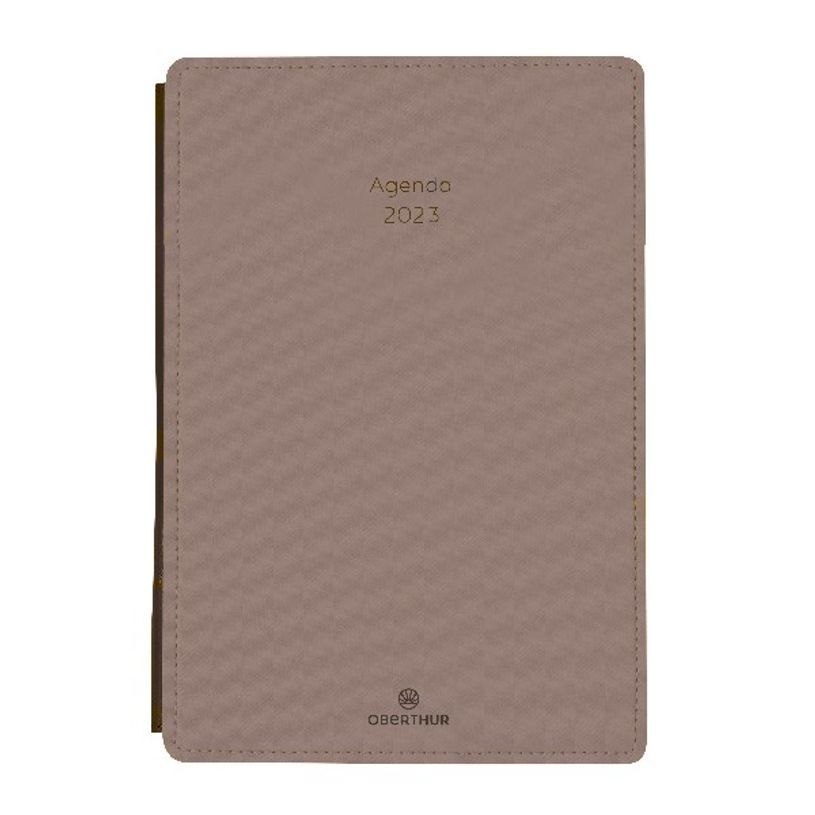 3664447134468-Agenda Stan - 1 semaine sur 1 page + 1 page de notes - 19 x 24,5 cm - taupe - Oberthur-P_405120330_1-0