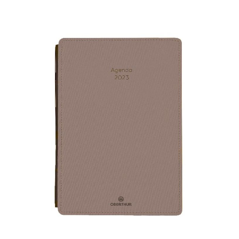 3664447134499-Agenda Stan - 1 semaine sur 2 pages - 13,4 x 21 cm - taupe - Oberthur-P_405120333_1-0