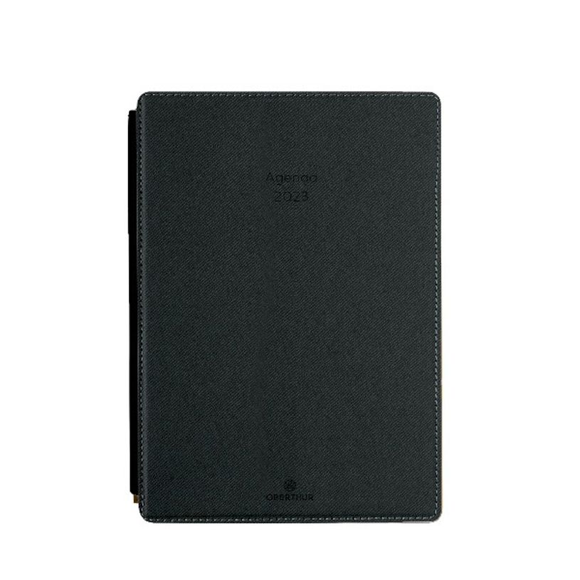 3664447134505-Agenda Stan - 1 semaine sur 2 pages - 13,4 x 21 cm - anthracite - Oberthur-P_405120334_1-0
