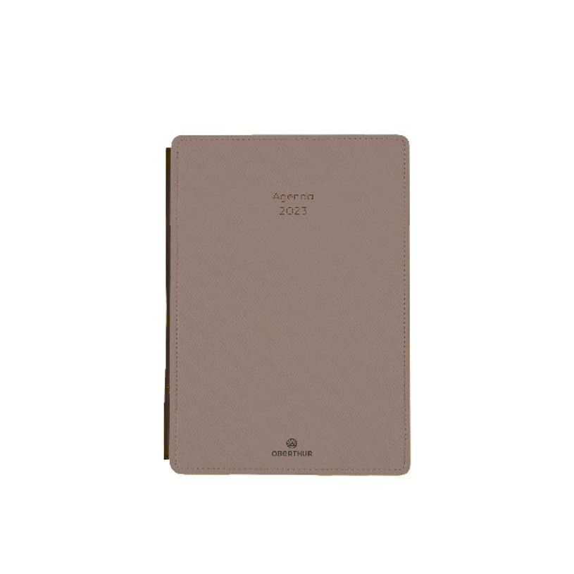 3664447134529-Agenda de poche Stan - 1 semaine sur 2 pages - 11,5 x 16 cm - taupe - Oberthur-P_405120336_1-0