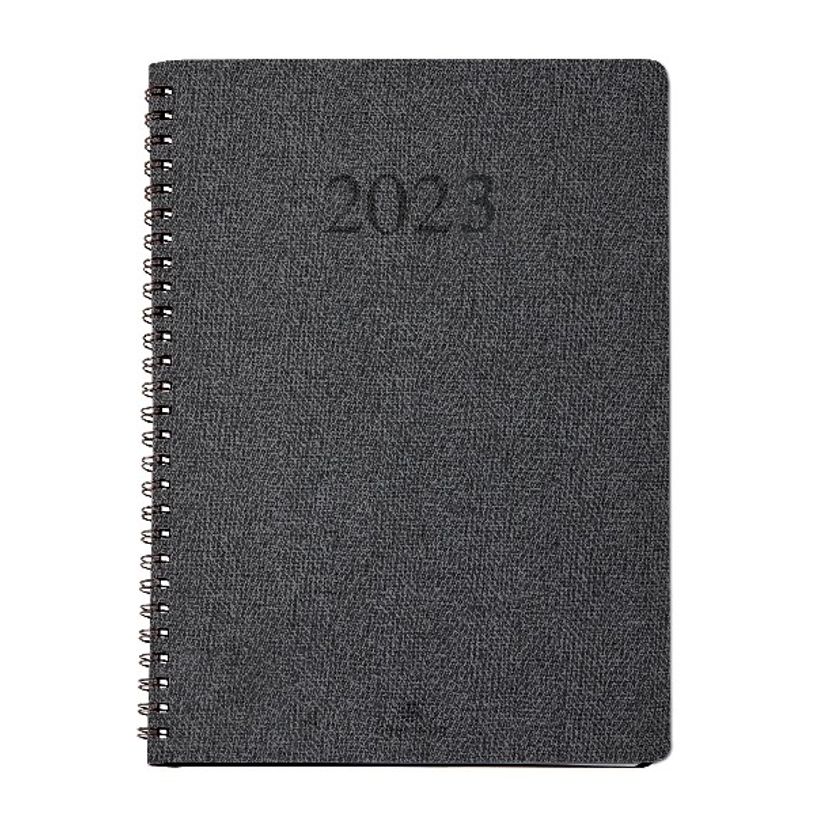3664447128498-Agenda wire'o Glasgow - 1 semaine sur 2 pages - 22 x 28 cm - anthracite - Oberthur-P_405120374_1-0