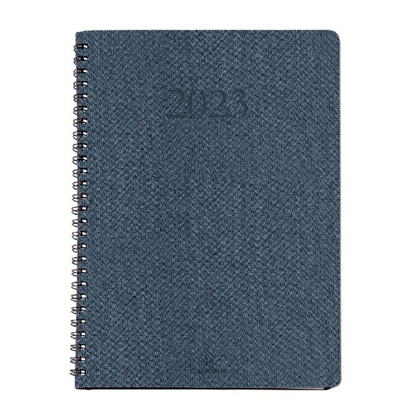 3664447128511-Agenda wire'o Glasgow - 1 semaine sur 2 pages - 22 x 28 cm - bleu marine - Oberthur-P_405120376_1-0