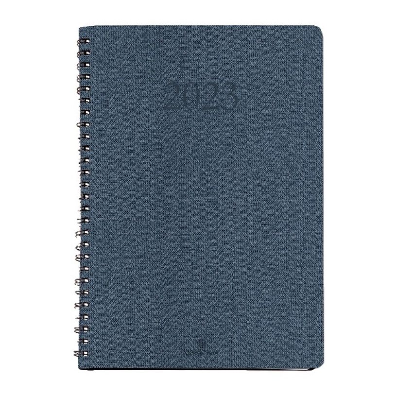 3664447128825-Agenda wire'o Glasgow - 1 semaine sur 2 pages - 17 x 24,5 cm - bleu marine - Oberthur-P_405120380_1-0