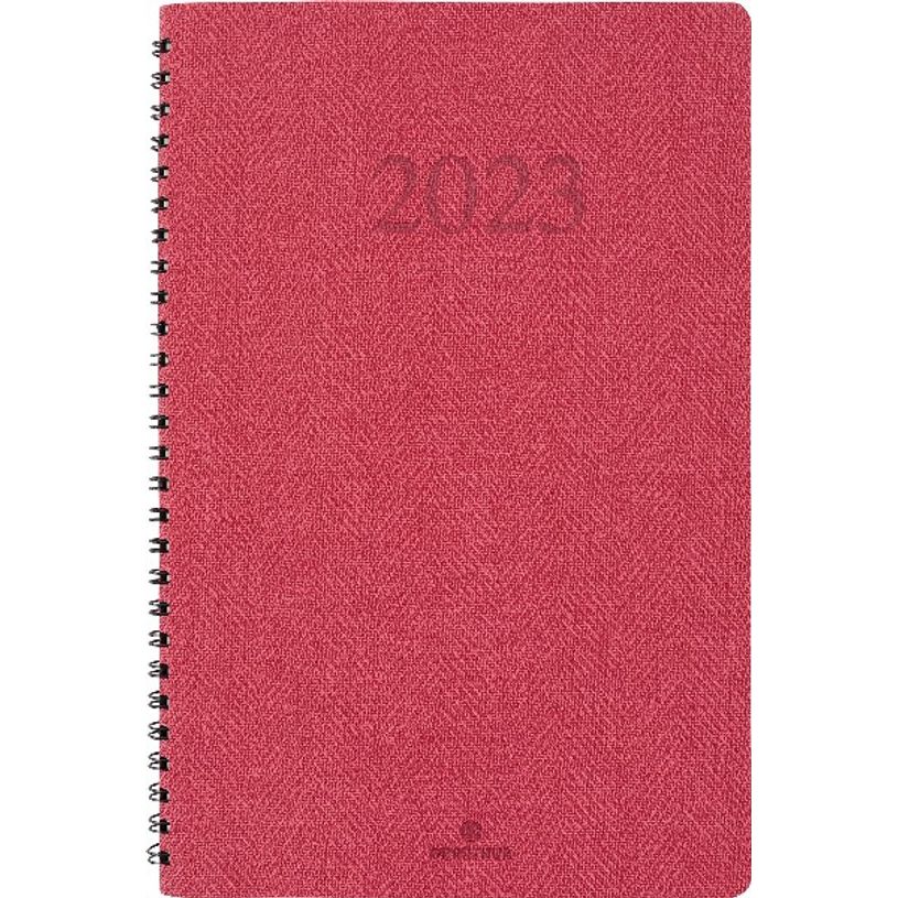 3664447128832-Agenda wire'o Glasgow - 1 semaine sur 2 pages - 17 x 24,5 cm - rouge - Oberthur-P_405120381_1-0