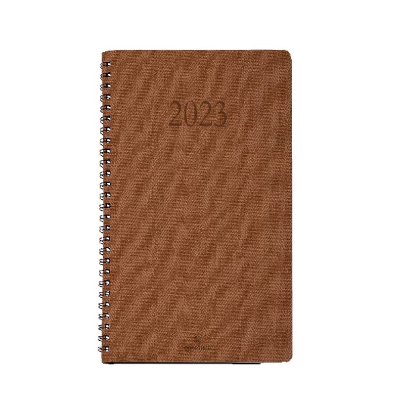 3664447128856-Agenda de poche Glasgow - 1 semaine sur 2 pages - 9,5 x 17,5 cm - camel - Oberthur-P_405120383_1-0