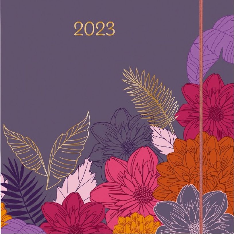 3664447134932-Agenda Giverny - 1 semaine sur 2 pages - 16,5 x 16,5 cm - violet - Oberthur-P_405120400_1-0