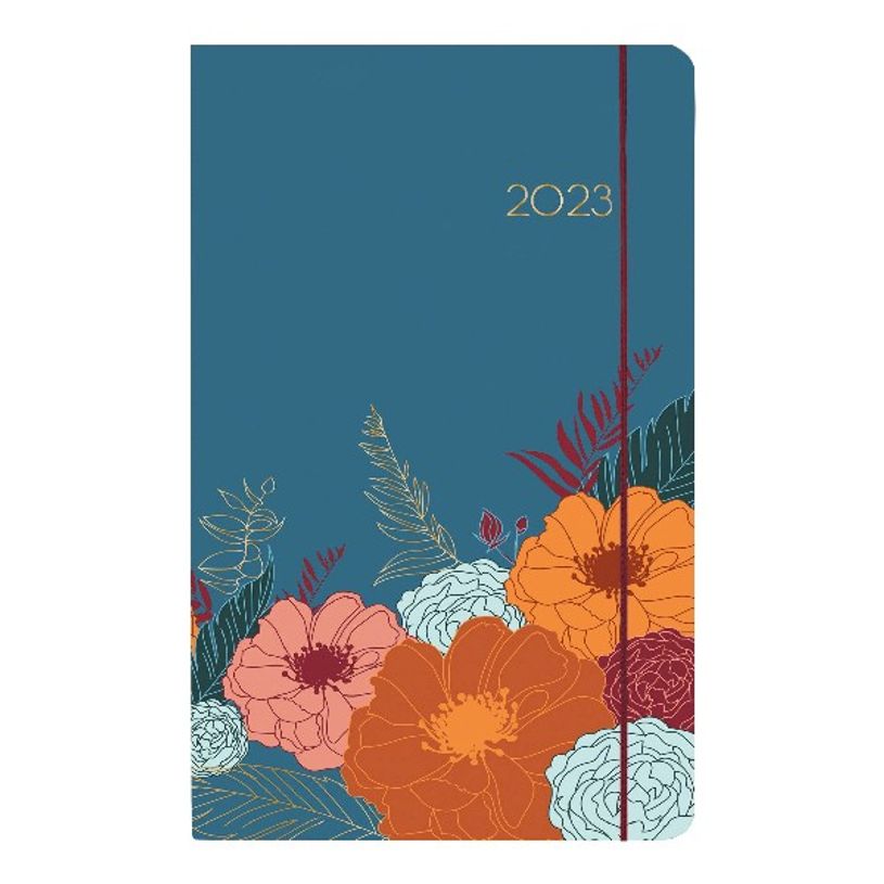 3664447134970-Agenda Giverny - 1 semaine sur 2 pages - 10 x 15 cm - bleu - Oberthur-P_405120404_1-0
