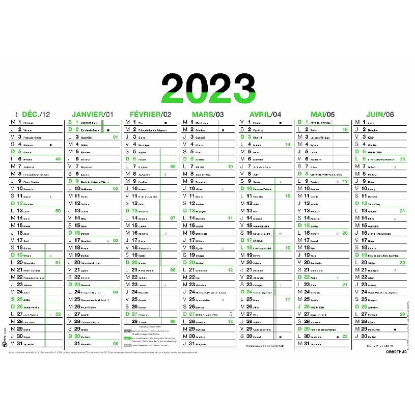 3664447135854-Oberthur Fluo - Calendrier 7 mois par face - 43 x 55 cm - vert-P_405120449_1-0