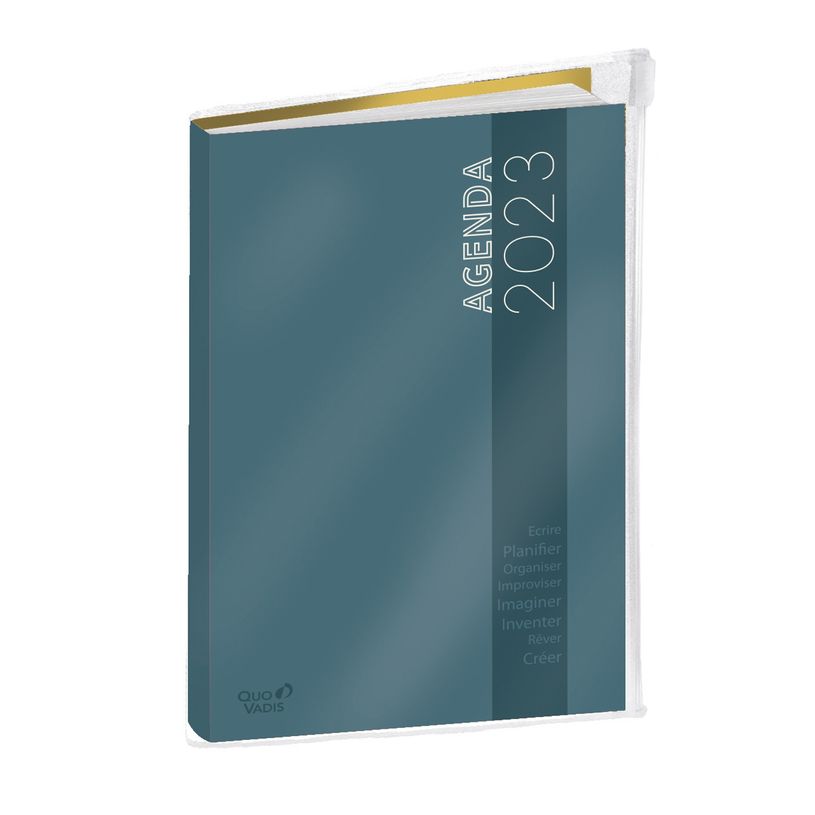 3371010482948-My Agenda avec poche Zip - 1 semaine sur 2 pages - 16 x 24 cm - bleu/jaune - couverture r