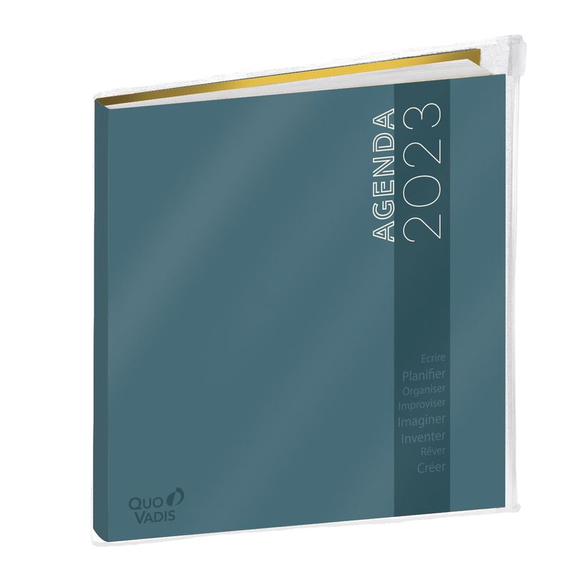 3371010482931-My Agenda avec poche Zip - 1 semaine sur 2 pages - 16 x 16 cm - bleu/jaune - Quo Vadis-P_405120746_1-0