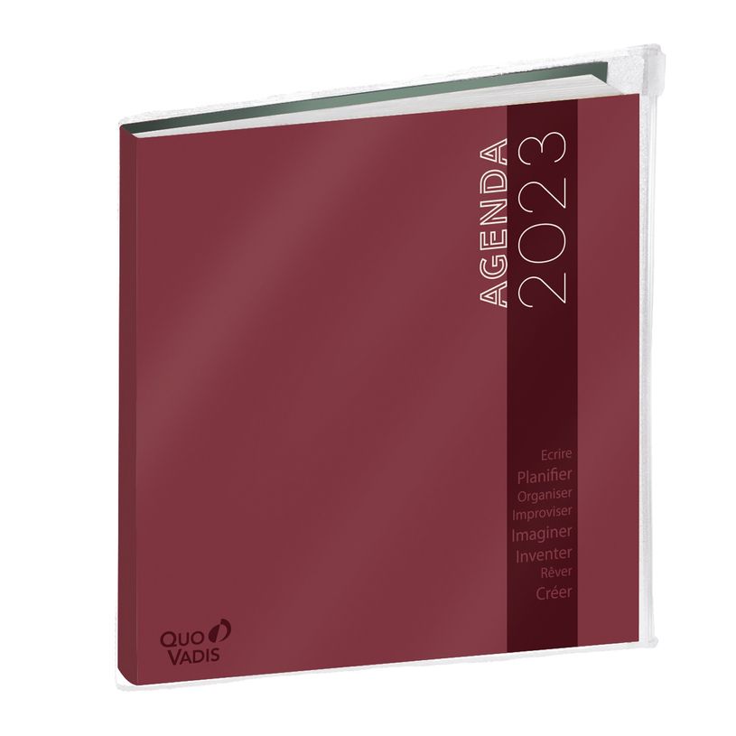 3371010482900-My Agenda avec poche Zip - 1 semaine sur 2 pages - 16 x 16 cm - vert/rouge - Quo Vadis-P_405120747_1-0
