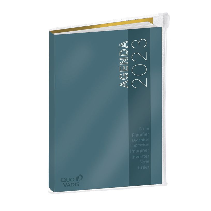 3371010482924-My Agenda avec poche Zip - 1 semaine sur 2 pages - 10 x 15 cm - bleu/jaune - Quo Vadis-P_405120748_1-0