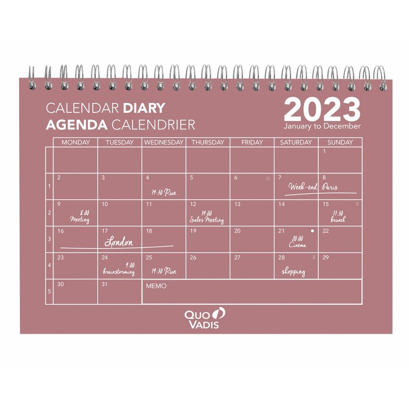 3371010478361-Agenda calendrier à spirale Oslo - 1 mois sur 1 page - 16 x 24 cm - rose - Quo Vadis-P_405120813_1-0
