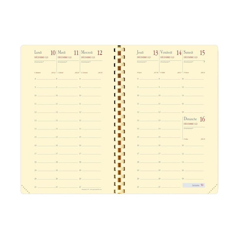 3371010445721-Quo Vadis - Agenda - Spiralé avec répertoire - Planning 16 S Prestige - Semainier Planning - Français - Soho - Noir - 12 mois et 1/2 de mi-d