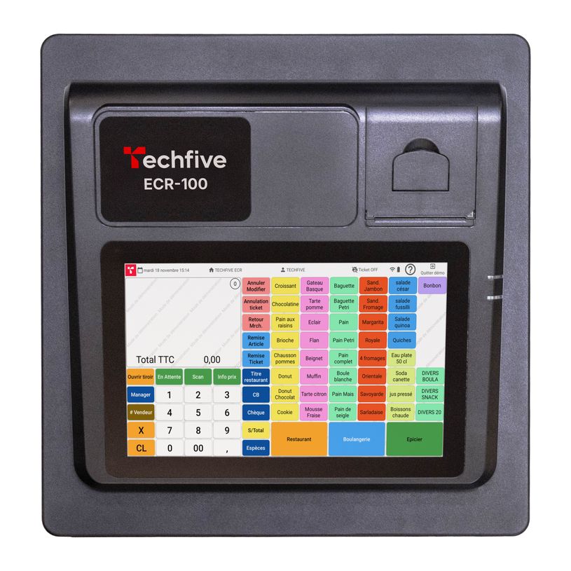 3770021853004-La Comptoir - Caisse enregistreuse Techfive (ECR-100) - La caisse enregistreuse avec tiroir--4