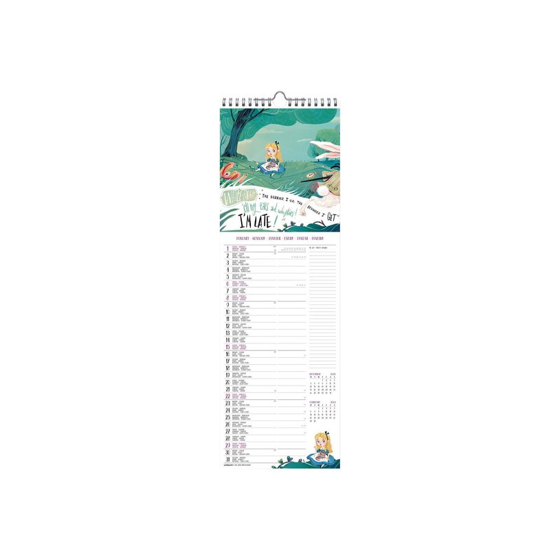8054117622800-Calendrier mensuel Alice au pays des merveilles - 16 x 49 cm - Legami-P_405121154_3-1