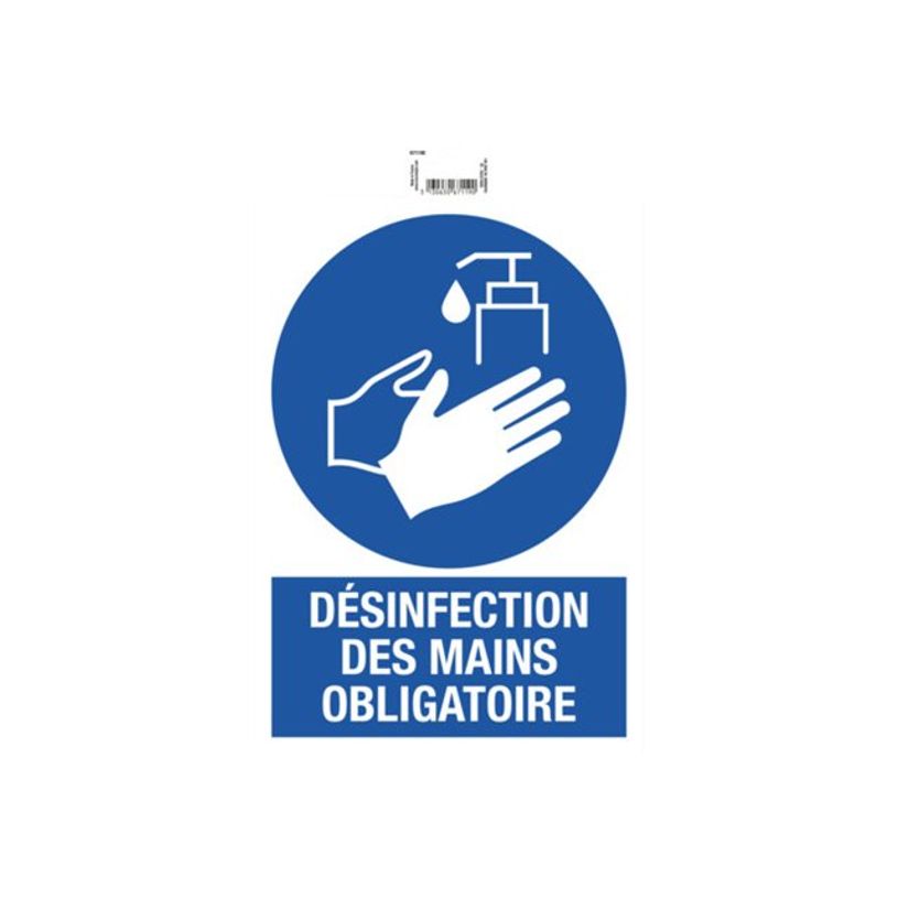 3130630671190-Exacompta - Panneau de signalisation adhésif - Désinfection des mains obligatoire - 230 -P_405121348_4-0