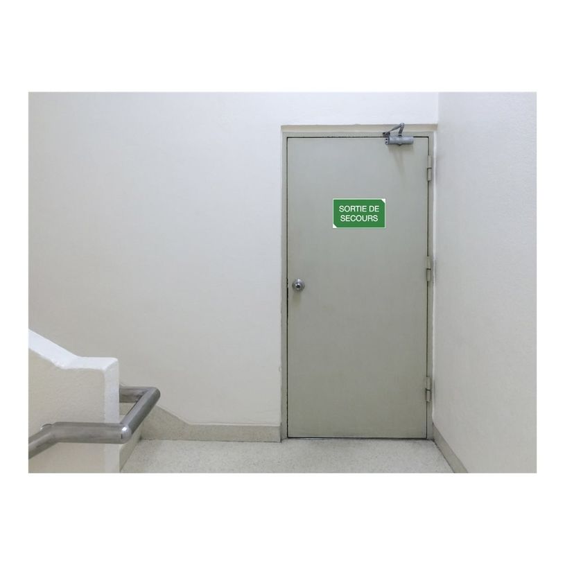 3130630670032-Exacompta - Panneau de signalisation adhésif - Sortie de secours - 200 x 110 mm - vert-P_405121354_3-2