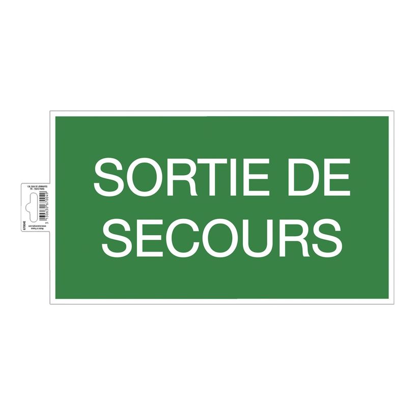 3130630670049-Exacompta - Panneau de signalisation adhésif - Issue de secours - 35 cm de diamètre-P_405121355_2-0