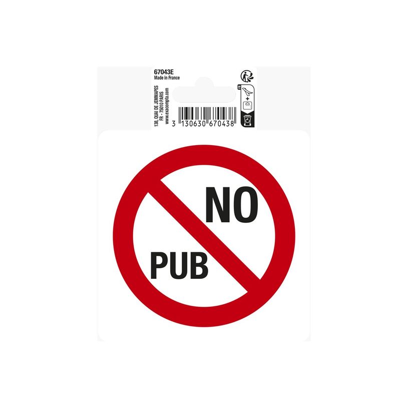 3130630670438-Exacompta - Pictogramme adhésif "no pub" - 100 x 100 mm-P_405121374_1-2