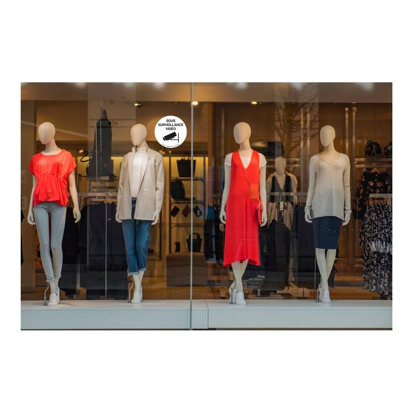 3130630670483-Exacompta - Plaque de signalisation Surveillance caméra  - 20 cm diamètre - vinyle - noi-P_405121379_1-1