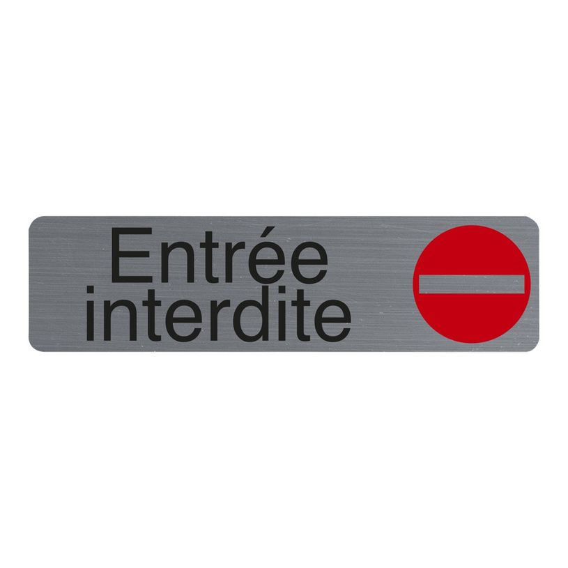 3130630671527-Exacompta - Plaque de signalisation Entrée interdite - 165 x 44 mm - aluminium brossé-P_405121390_3-0