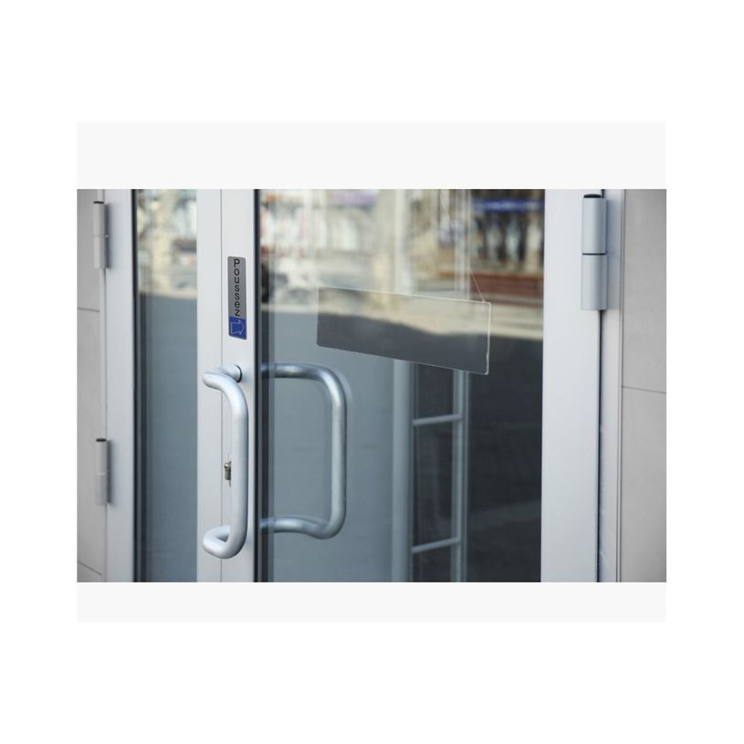 3130630671572-Exacompta - Plaque de signalisation Poussez - 165 x 44 mm - aluminium brossé-P_405121395_2-1