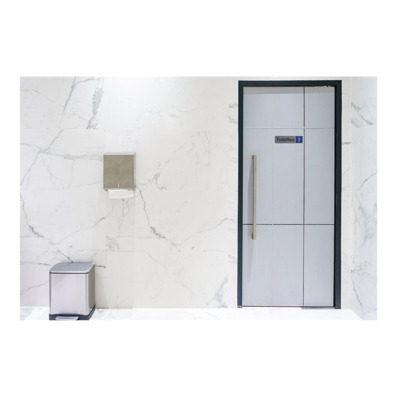 3130630671596-Exacompta - Plaque de signalisation Toilettes hommes - 165 x 44 mm - aluminium brossé-P_405121397_2-1