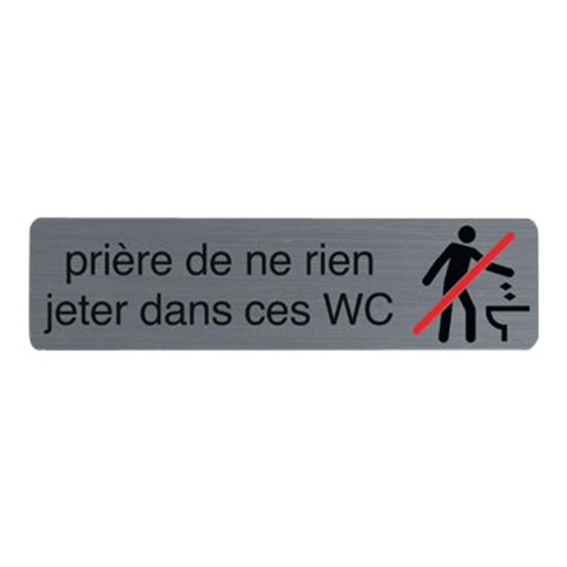 3130630671619-Exacompta - Plaque de signalisation Ne rien jeter dans les WC - 165 x 44 mm - aluminium br-P_405121399_3-0