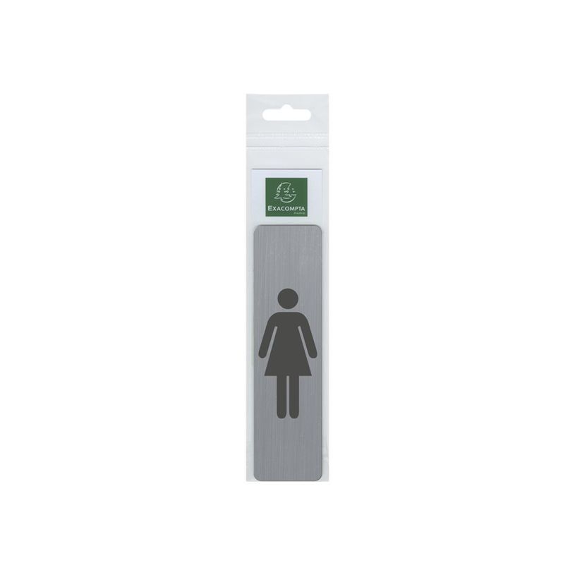 3130630671688-Exacompta - Plaque de signalisation Dame - 165 x 44 mm - aluminium brossé-P_405121406_1-3