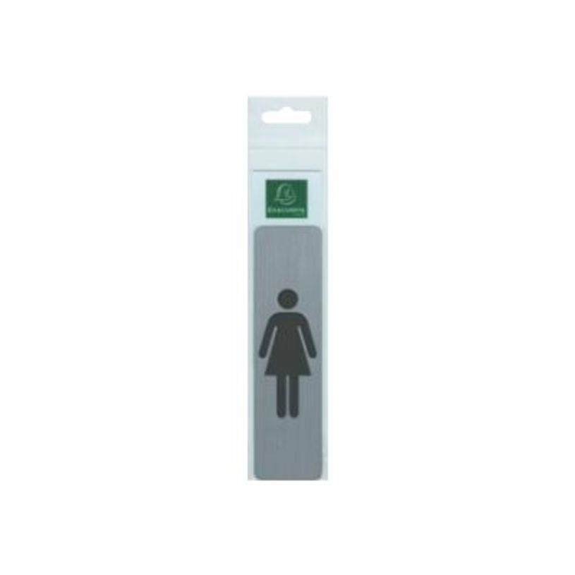 3130630671688-Exacompta - Plaque de signalisation Dame - 165 x 44 mm - aluminium brossé-P_405121406_4-0