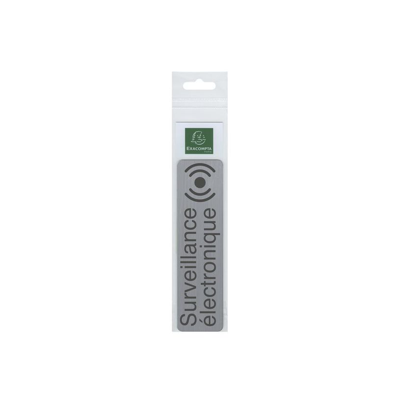 3130630671701-Exacompta - Plaque de signalisation Surveillance électronique - 165 x 44 mm - aluminium b-P_405121408_1-1