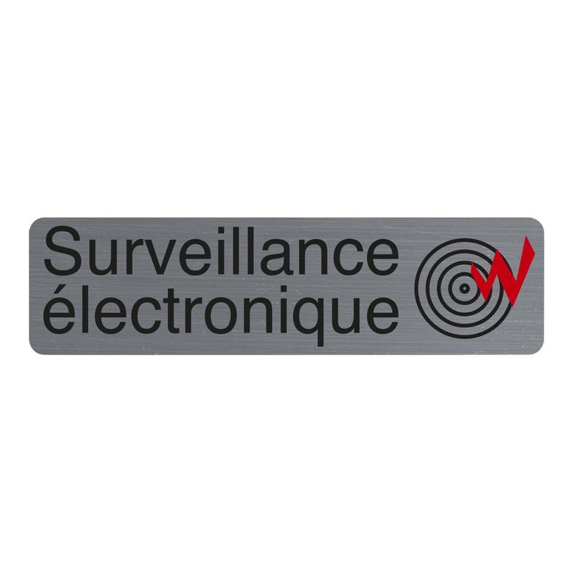 3130630671701-Exacompta - Plaque de signalisation Surveillance électronique - 165 x 44 mm - aluminium b-P_405121408_3-0