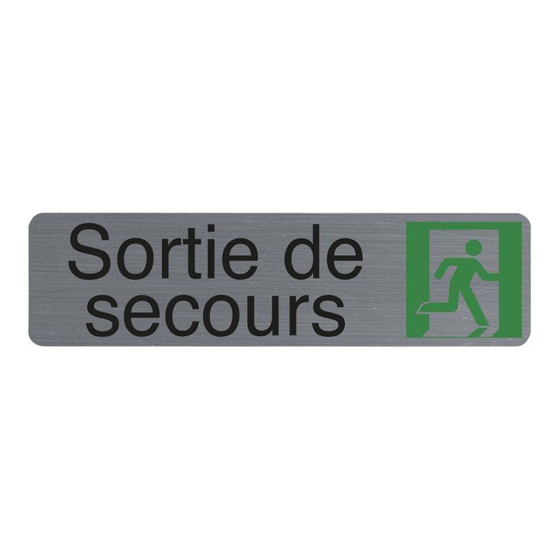 3130630671725-Exacompta - Plaque de signalisation Sortie de secours - 165 x 44 mm - aluminium brossé-P_405121410_3-0