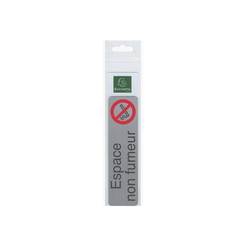 3130630671749-Exacompta - Plaque de signalisation Espace non fumeurs - 165 x 44 mm - aluminium brossé-P_405121412_1-1