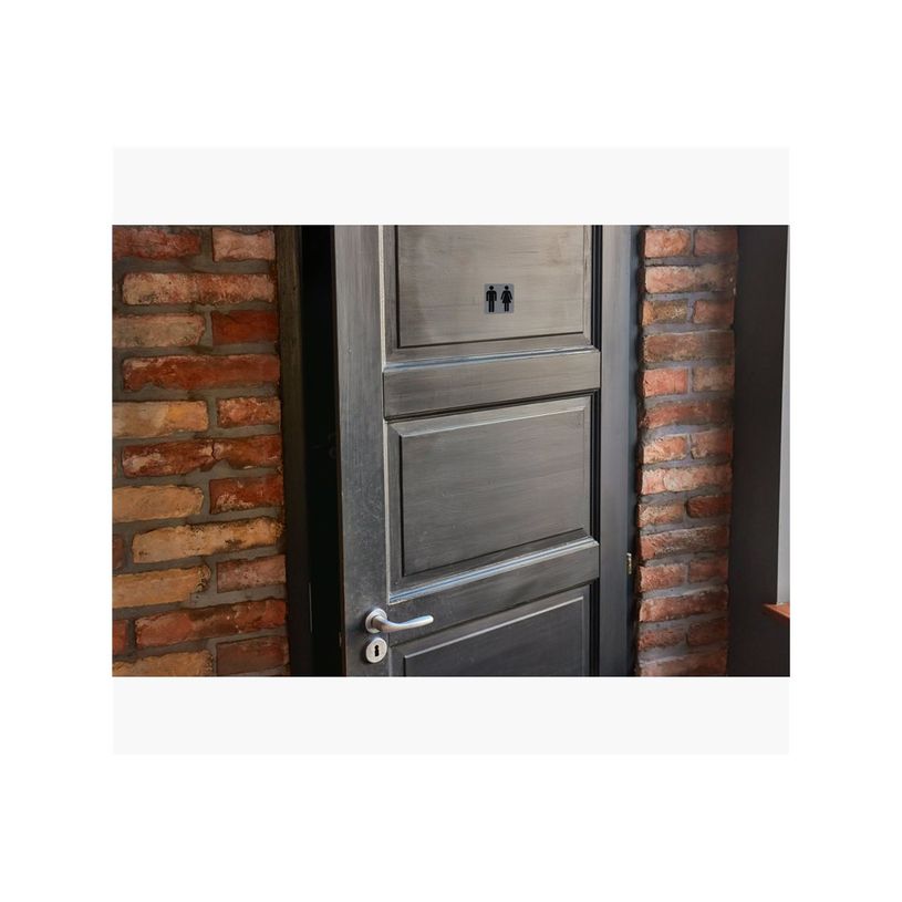 3130630671787-Exacompta - Plaque de signalisation Toilettes - 75 x 75 mm - aluminium brossé-P_405121416_2-2