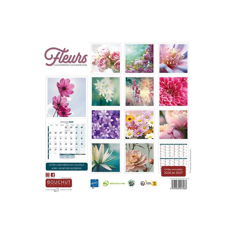 3592930027273-Calendrier illustré BOUCHUT 15 x 15 cm FLEURS Pefc 70 %-P_405121457_13-14