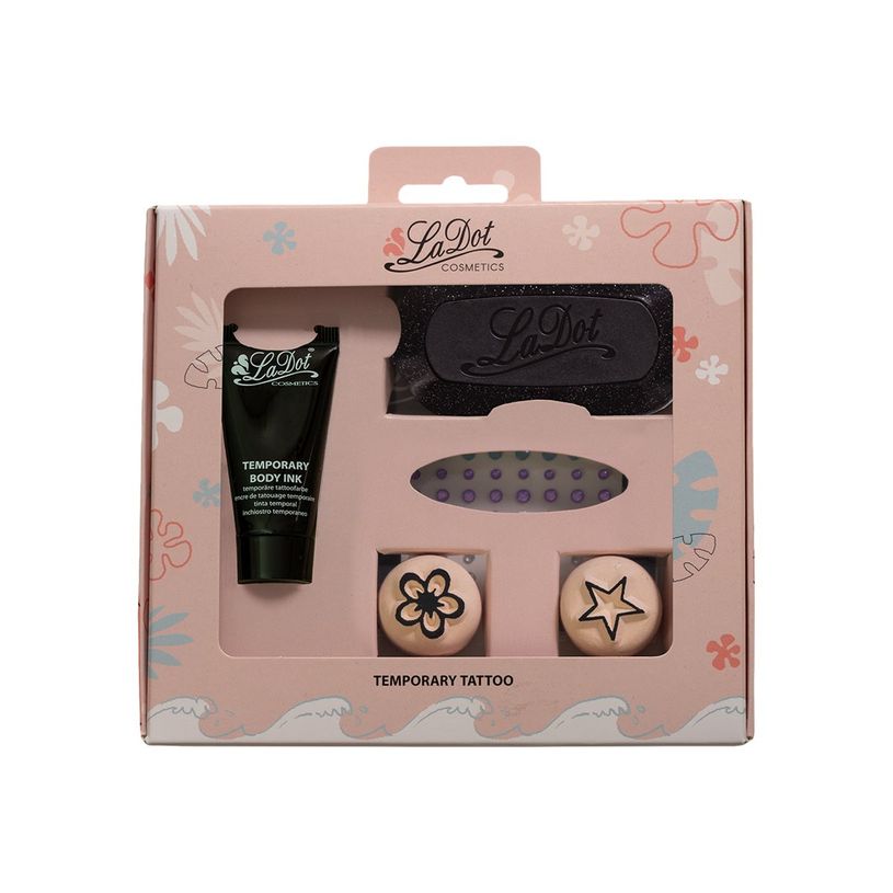 8718503970301-LaDot - Kit pour tatouage éphémère - tampon encreur + encre pour le corps 15 ml + 2 pie-P_405121490_1-0