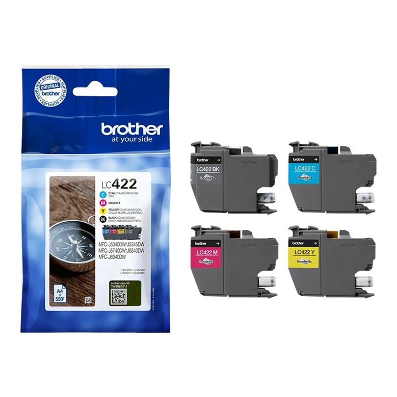 4977766816793-Brother LC422 - pack de 4 - noir, jaune, cyan, magenta - cartouche d'encre originale-P_405121528_1-0