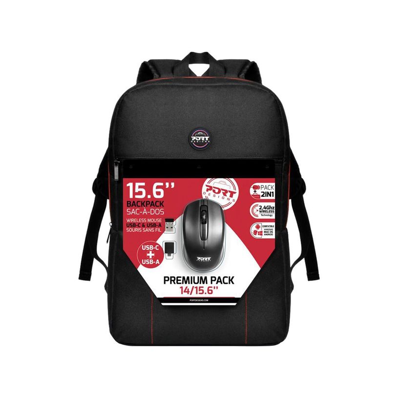 3567045019017-PORT Designs Premium - Sac à dos pour ordinateur portable 15,6" + souris - noir-P_405121545_1-0