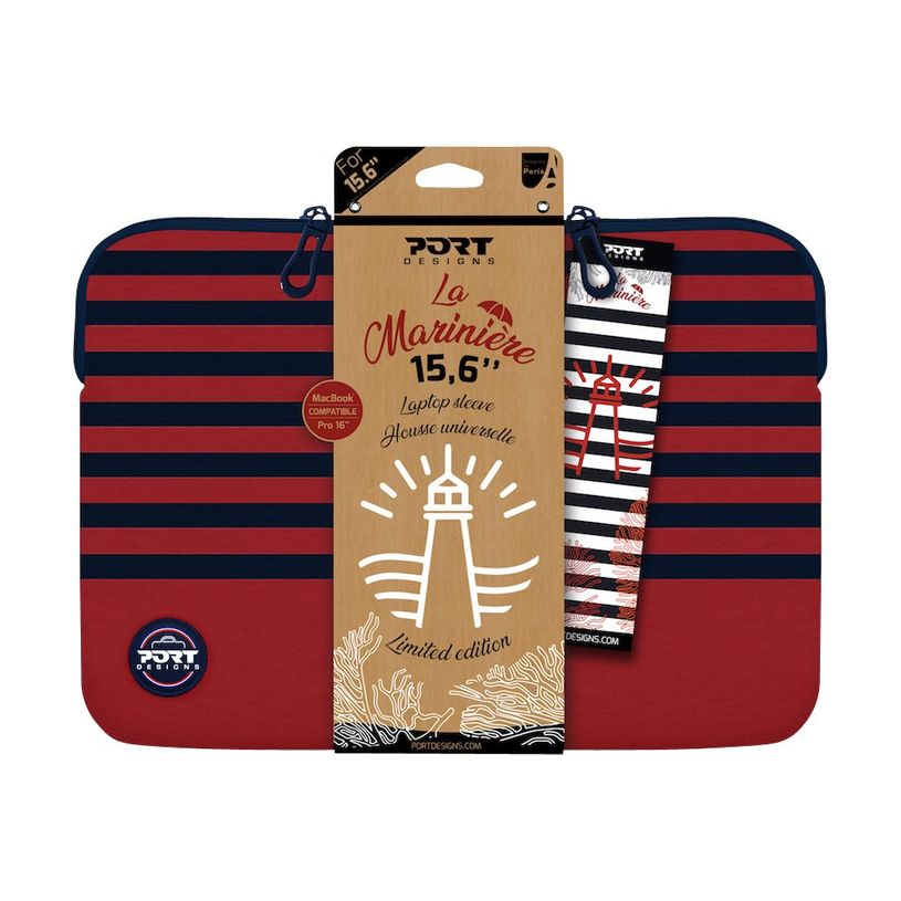 3567041404190-Port Designs La Marinière - Housse pour ordinateur portable 15,6" - rouge/bleu-P_405121550_1-2