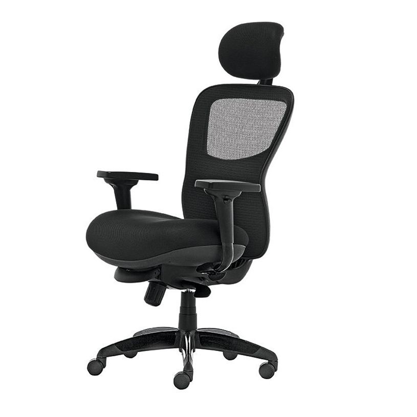 8033540636639-Fauteuil de bureau ATHOS - accoudoirs réglables - appuie-tête réglable - noir-P_405121631_2-1