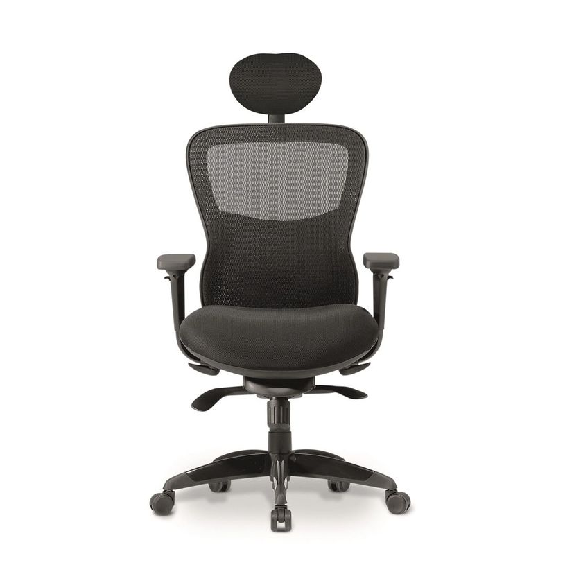 8033540636639-Fauteuil de bureau ATHOS - accoudoirs réglables - appuie-tête réglable - noir-P_405121631_4-3