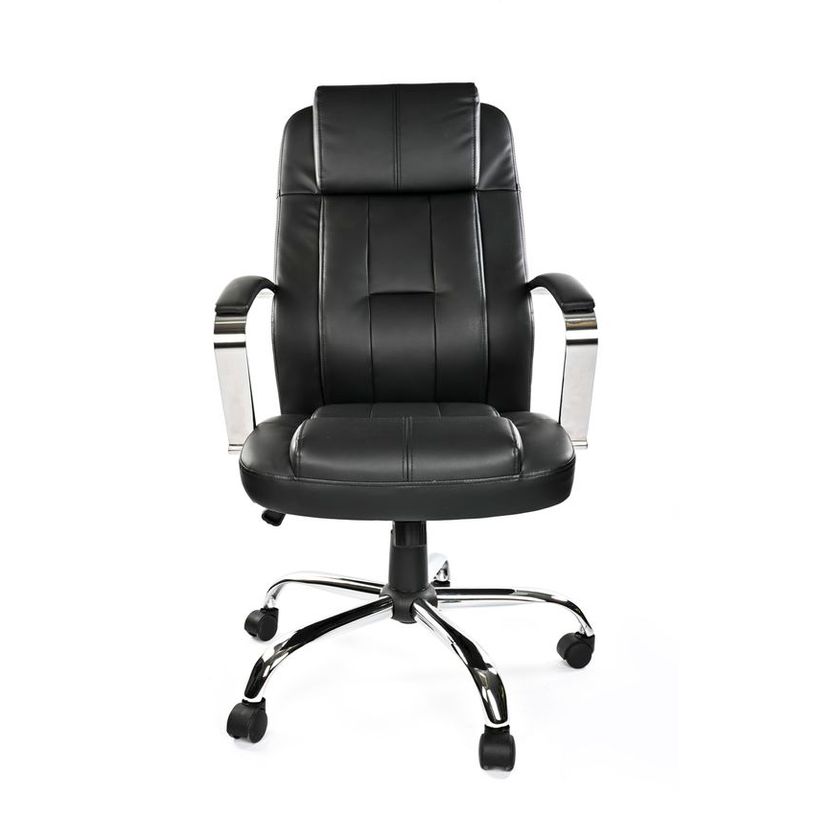 8033540636714-Fauteuil de bureau MILO - accoudoirs fixes - appui-tête intégré - noir-P_405121634_2-1
