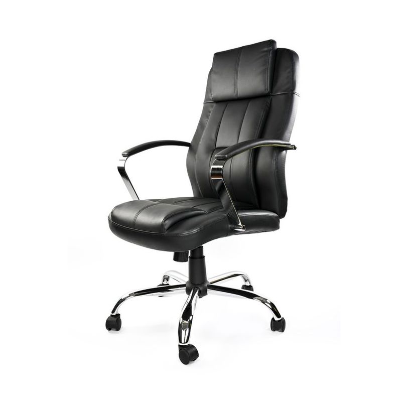 8033540636714-Fauteuil de bureau MILO - accoudoirs fixes - appui-tête intégré - noir-P_405121634_3-2