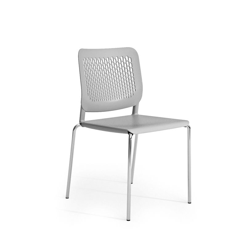 8033540636578-Chaise Luge MALIZIA - 4 pieds chromés - gris-P_405121648_1-0